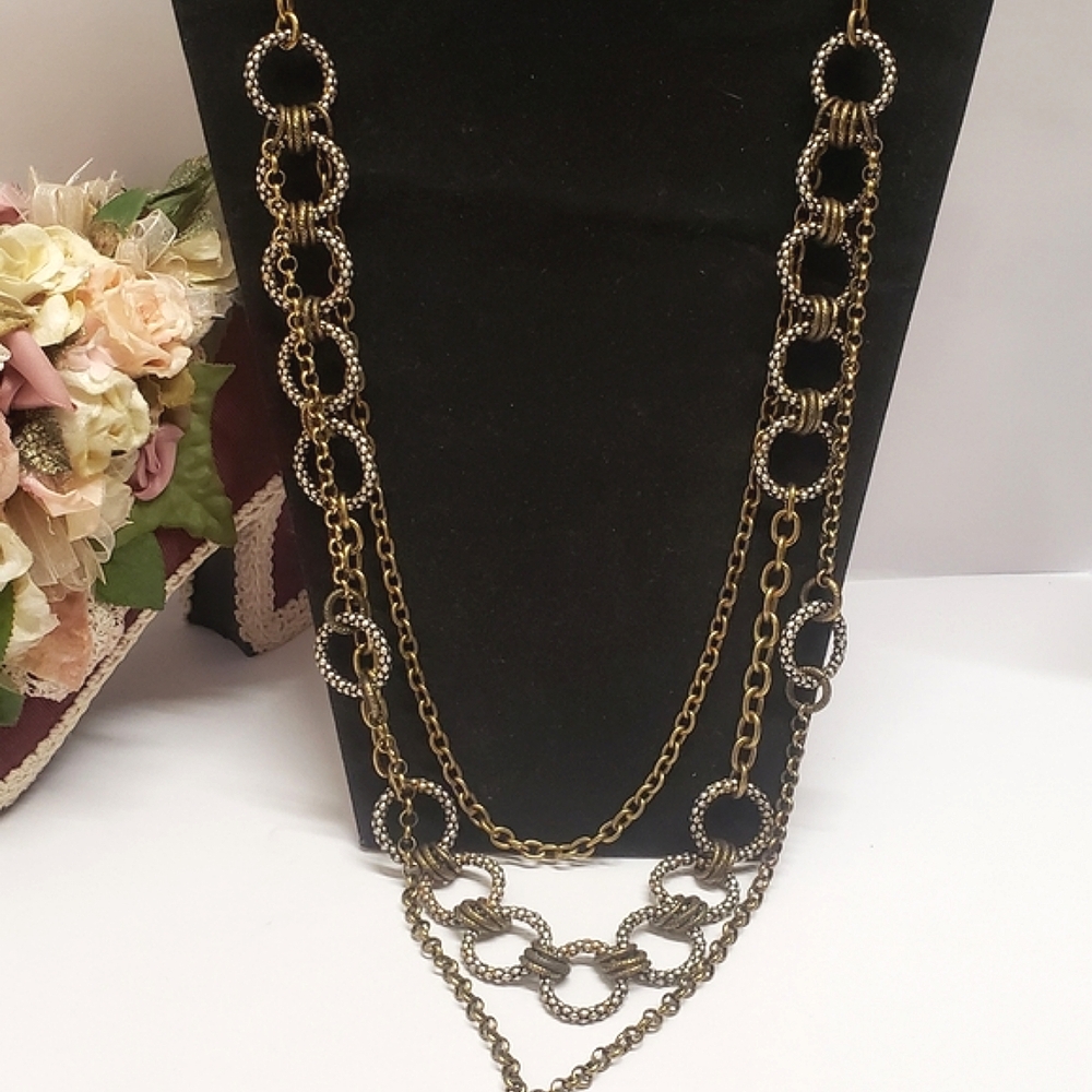 Unique Multi Strand Kiam Family Chain Link Necklace